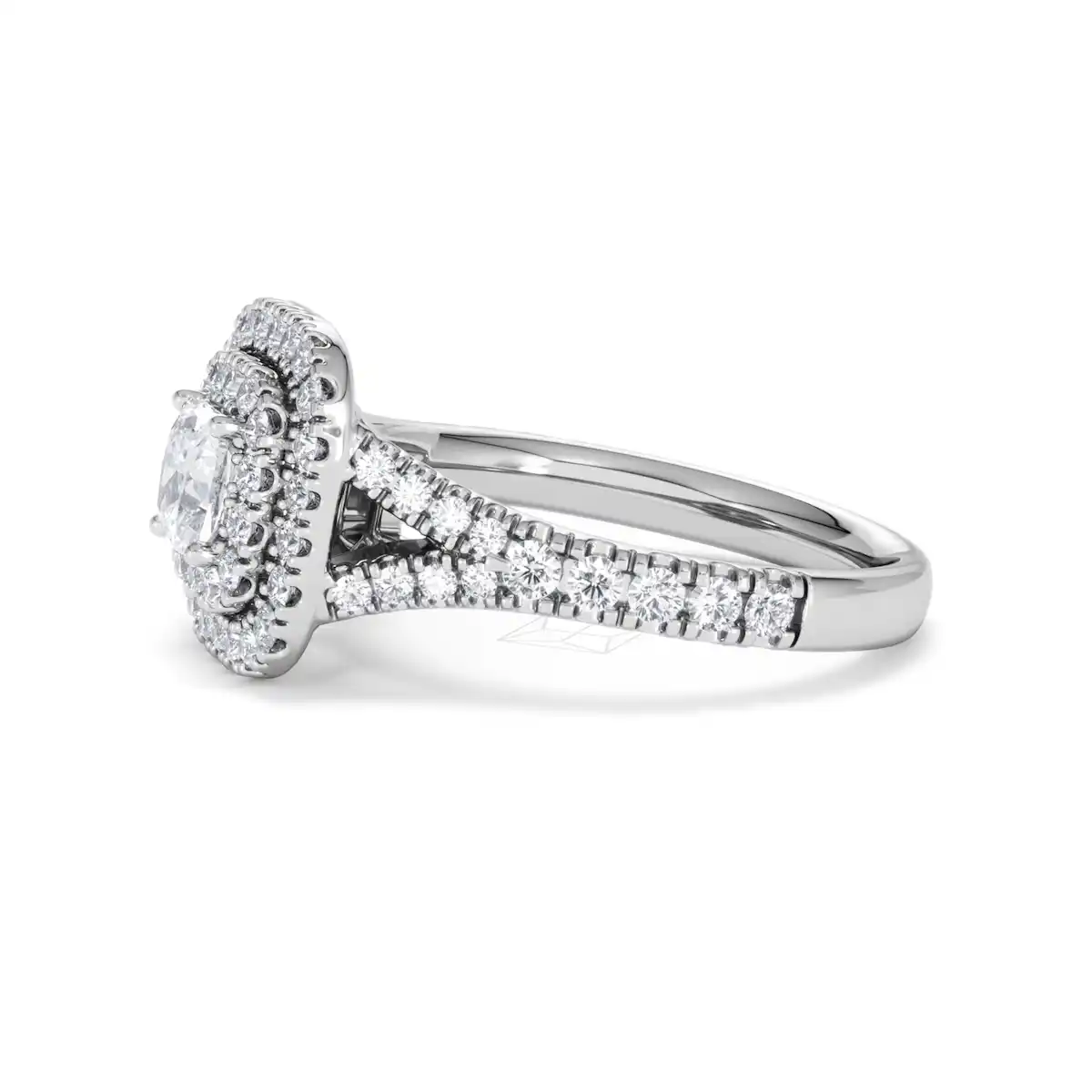 Anastasia Lab Diamond Halo Engagement Ring in Platinum 1.30ct F/VS1