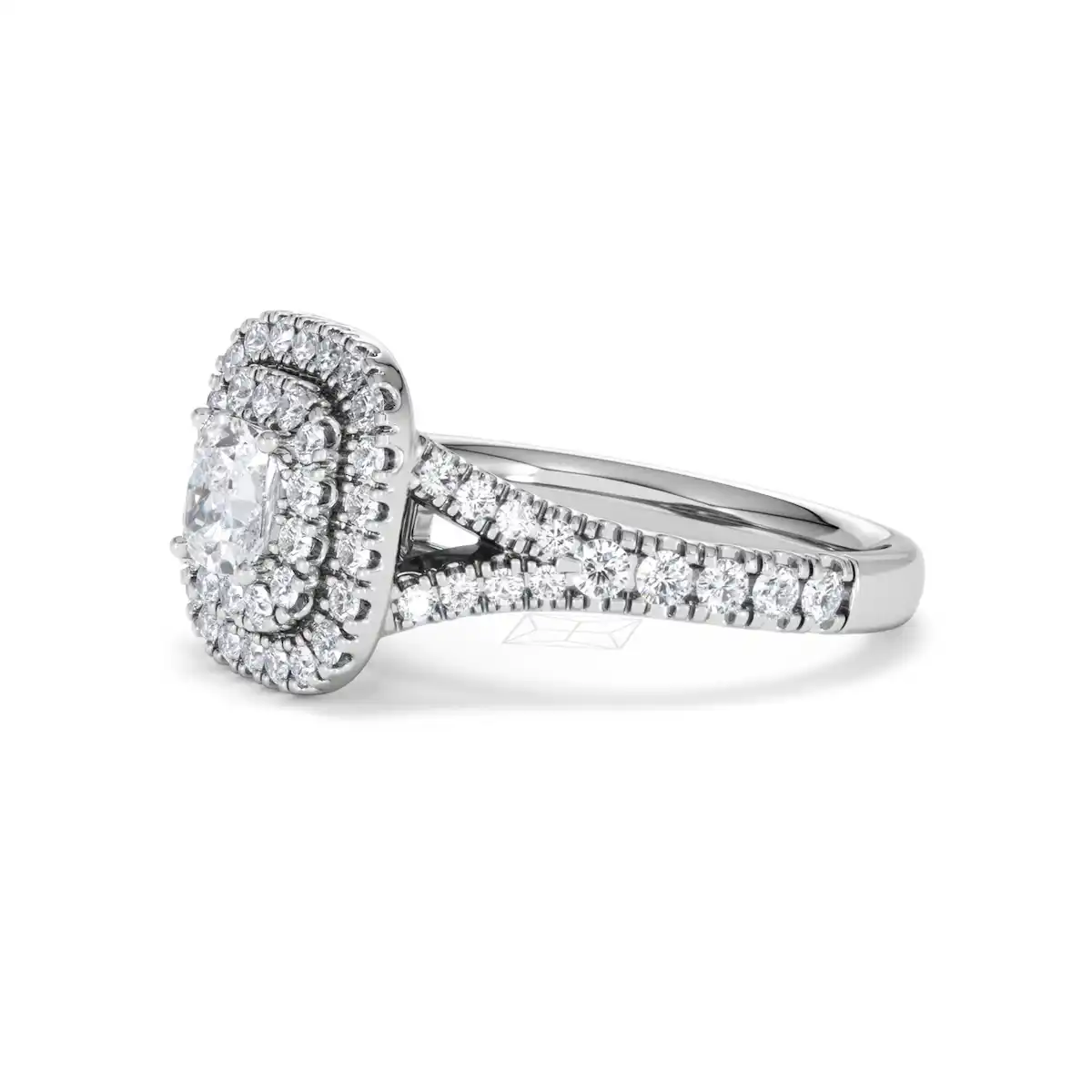 Anastasia Lab Diamond Halo Engagement Ring in Platinum 1.30ct F/VS1
