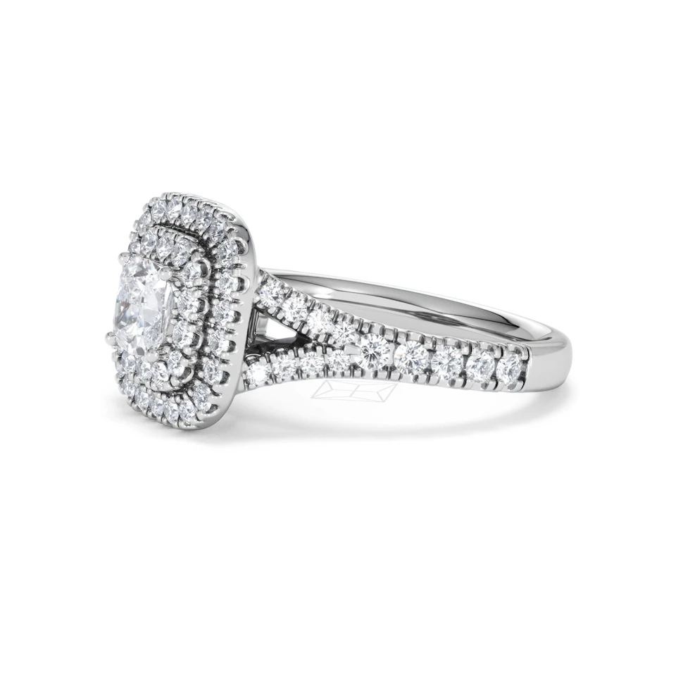Anastasia Diamond Halo Engagement Ring 18K White Gold 1.30ct G/VS2