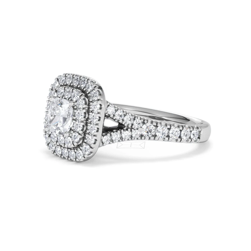 Anastasia Lab Diamond Halo Engagement Ring in Platinum 1.30ct F/VS1