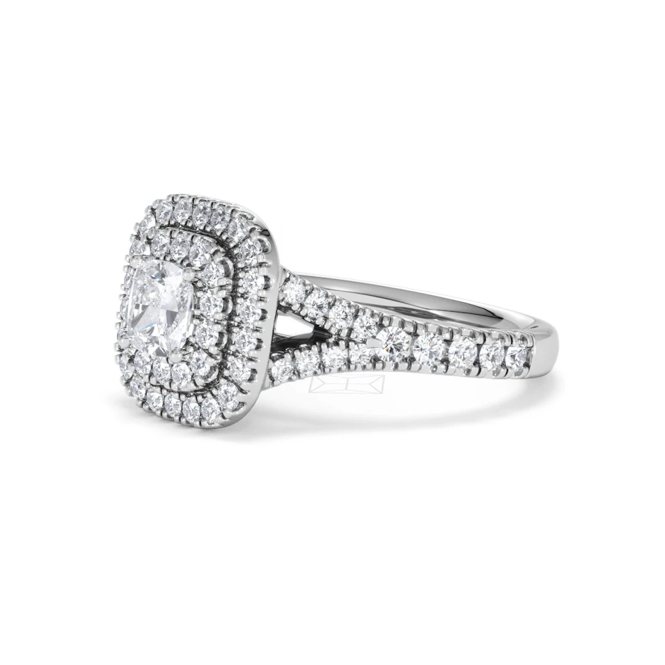 Anastasia Diamond Halo Engagement Ring in Platinum 1.30ct G/VS2
