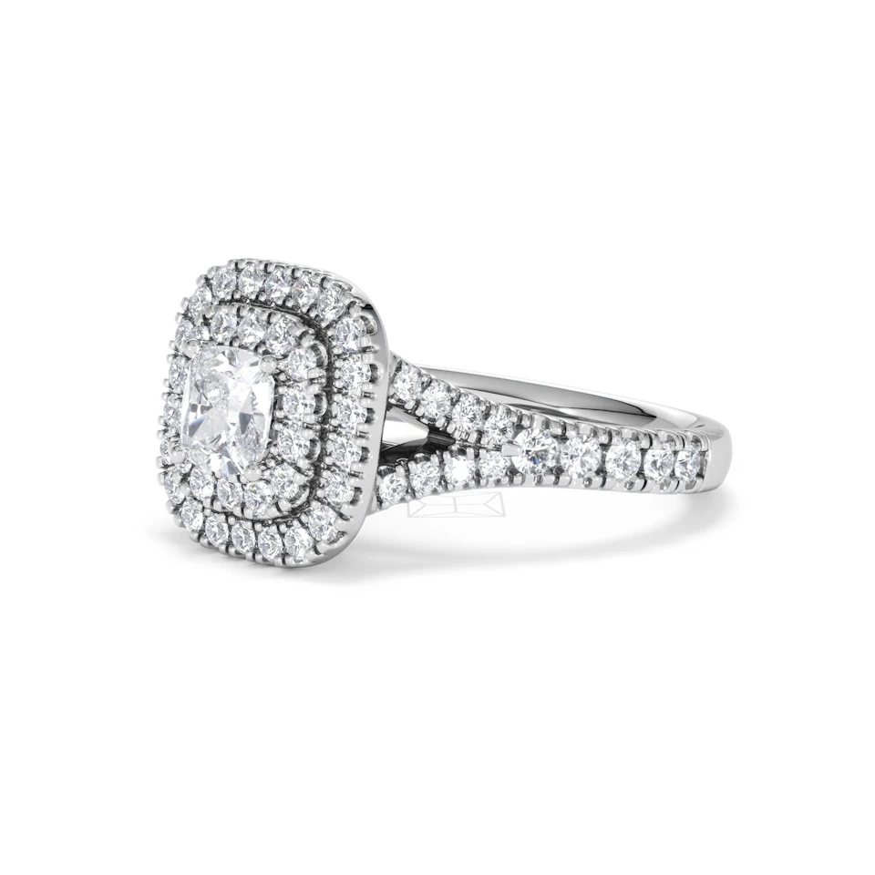 Anastasia Diamond Halo Engagement Ring in Platinum 1.30ct G/SI2