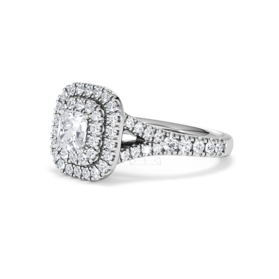 Anastasia Diamond Halo Engagement Ring in Platinum 1.30ct G/VS2