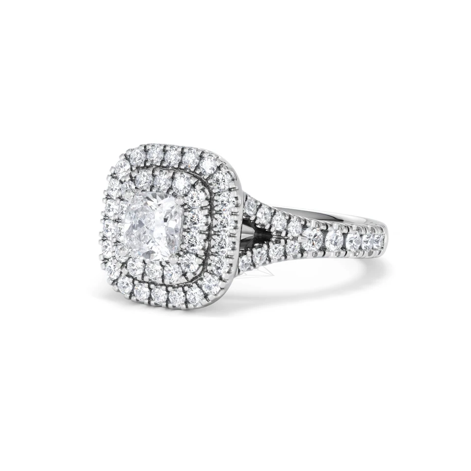 Anastasia Lab Diamond Halo Engagement Ring in Platinum 1.30ct F/VS1