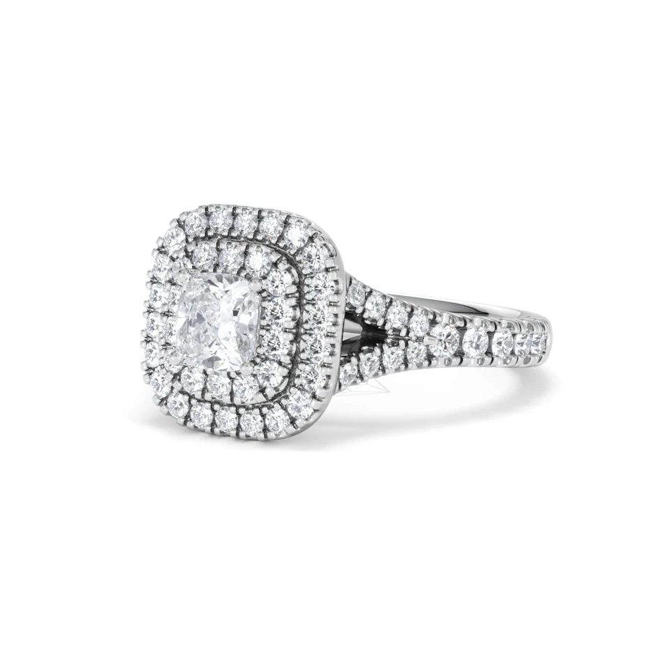 Anastasia Diamond Halo Engagement Ring in Platinum 1.30ct G/VS2