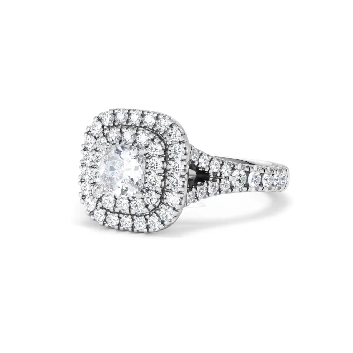 Anastasia Lab Diamond Halo Engagement Ring in Platinum 1.30ct F/VS1