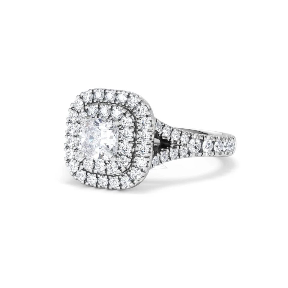 Anastasia Diamond Halo Engagement Ring in Platinum 1.30ct G/VS2
