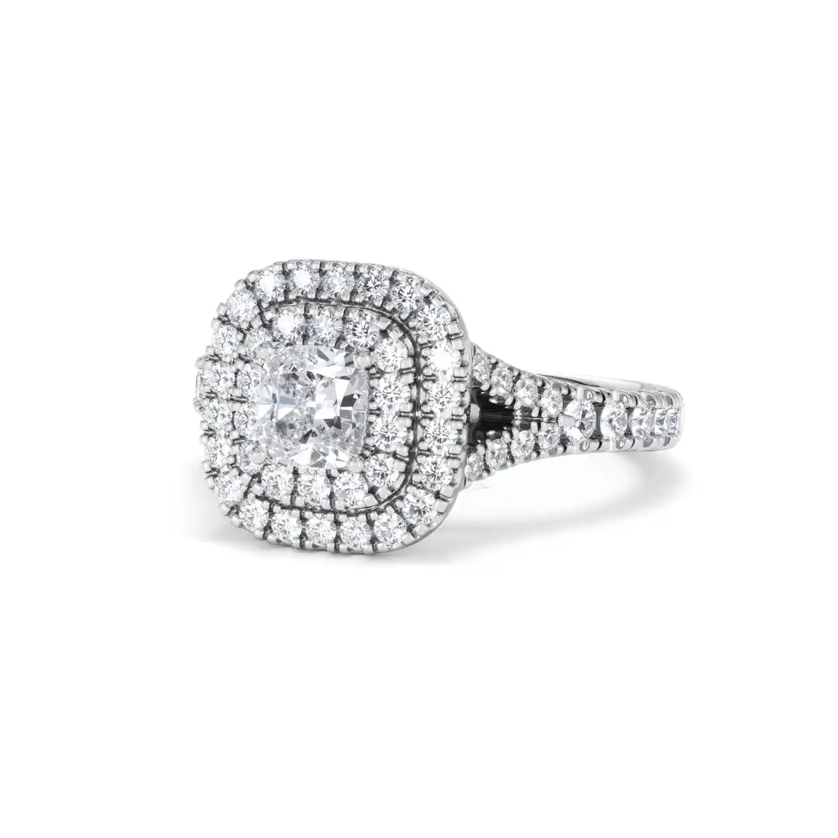 Anastasia Lab Diamond Halo Engagement Ring in Platinum 1.30ct F/VS1