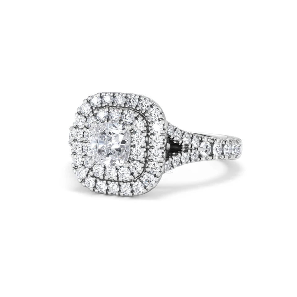 Anastasia Diamond Halo Engagement Ring in Platinum 1.30ct G/VS2