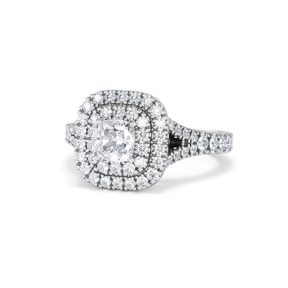 Anastasia Lab Diamond Halo Engagement Ring in Platinum 1.30ct F/VS1