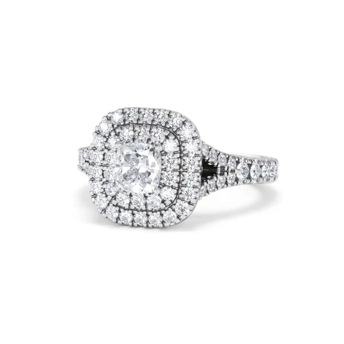 Anastasia Lab Diamond Halo Engagement Ring in Platinum 1.30ct F/VS1