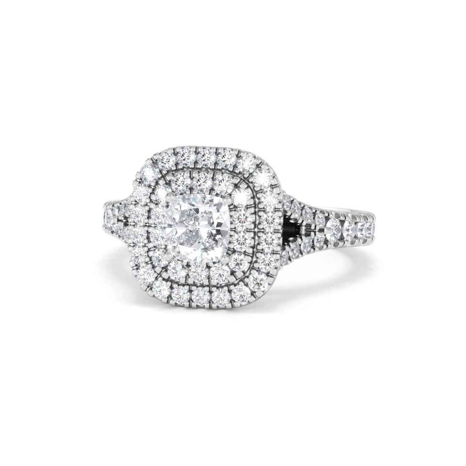 Anastasia Diamond Halo Engagement Ring in Platinum 1.30ct G/SI2
