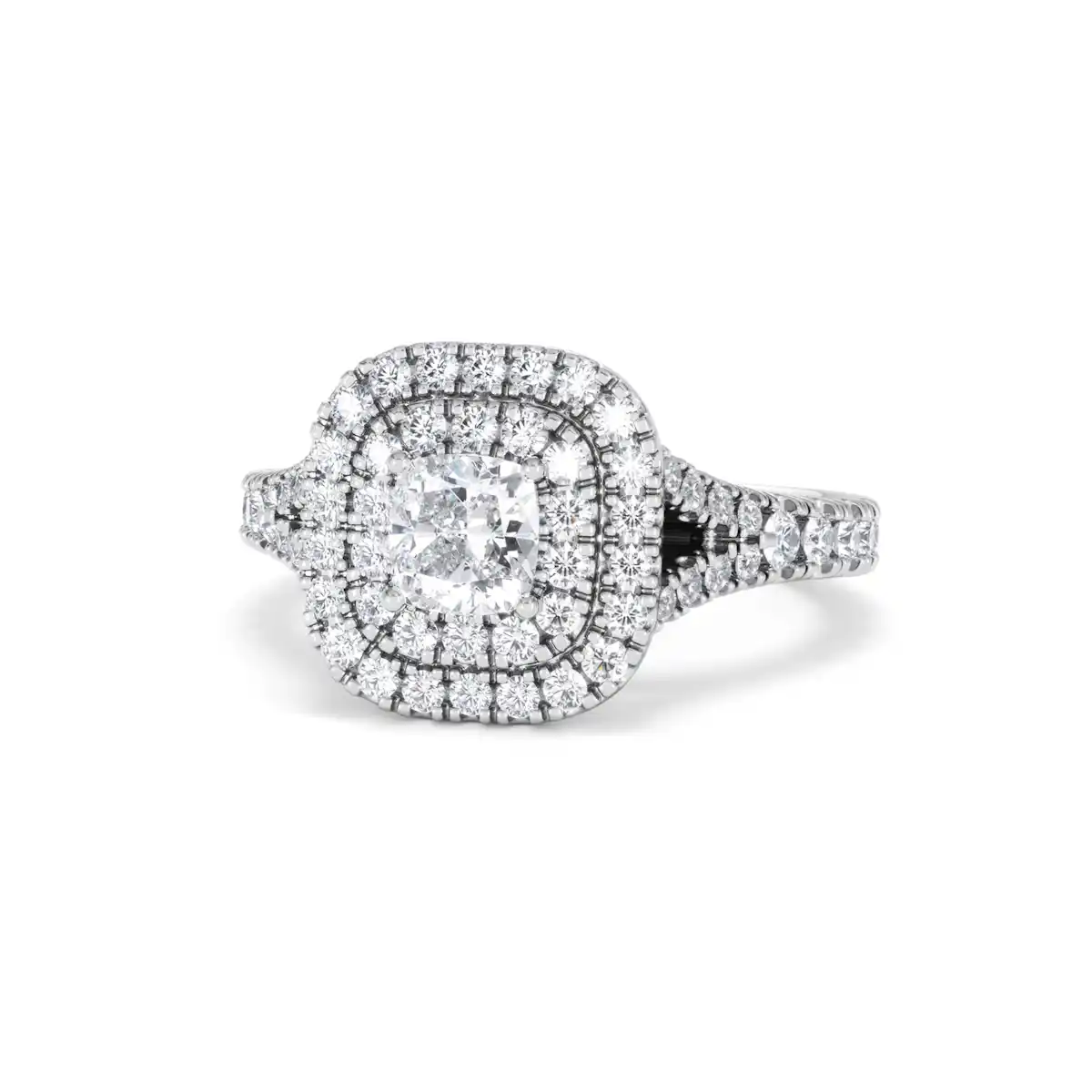 Anastasia Lab Diamond Halo Engagement Ring in Platinum 1.30ct F/VS1