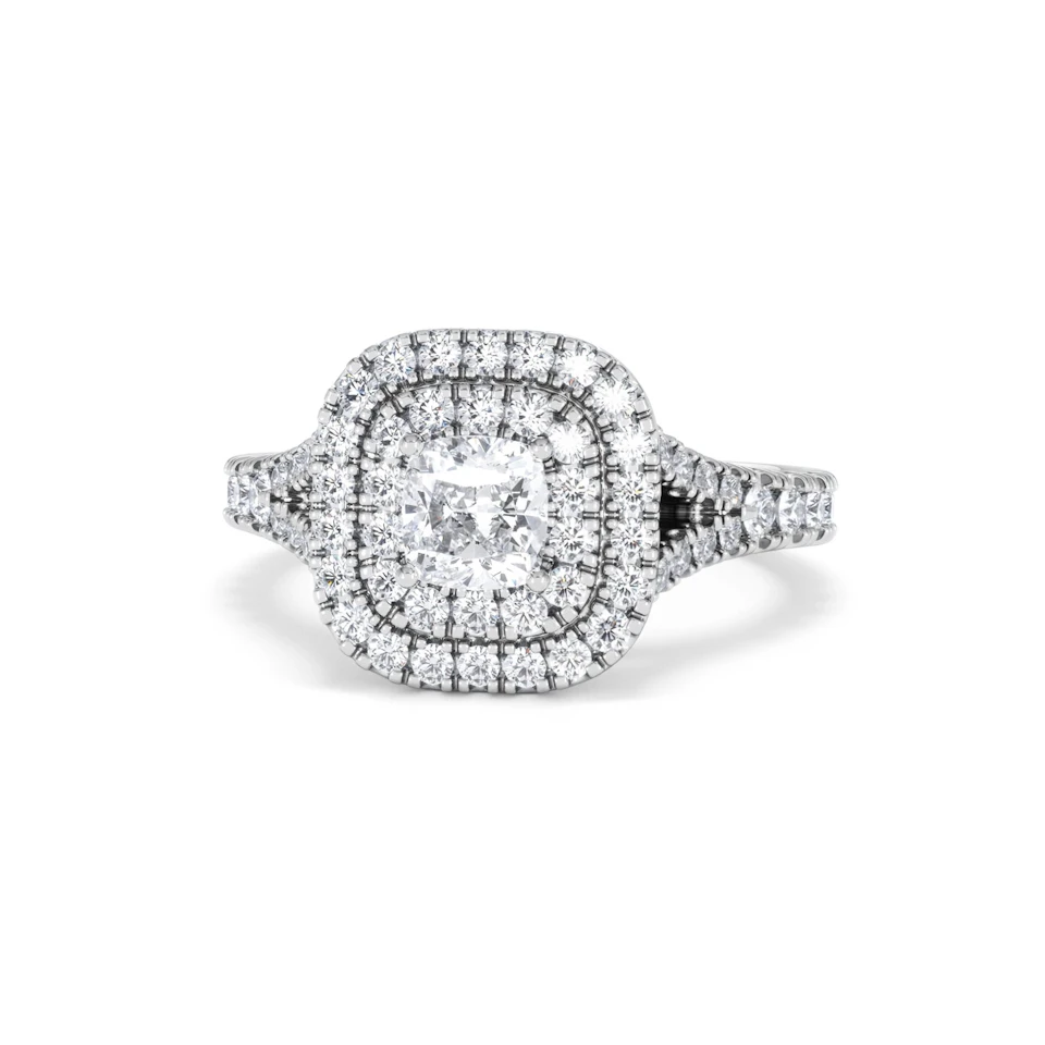 Anastasia Lab Diamond Halo Engagement Ring in Platinum 1.30ct F/VS1