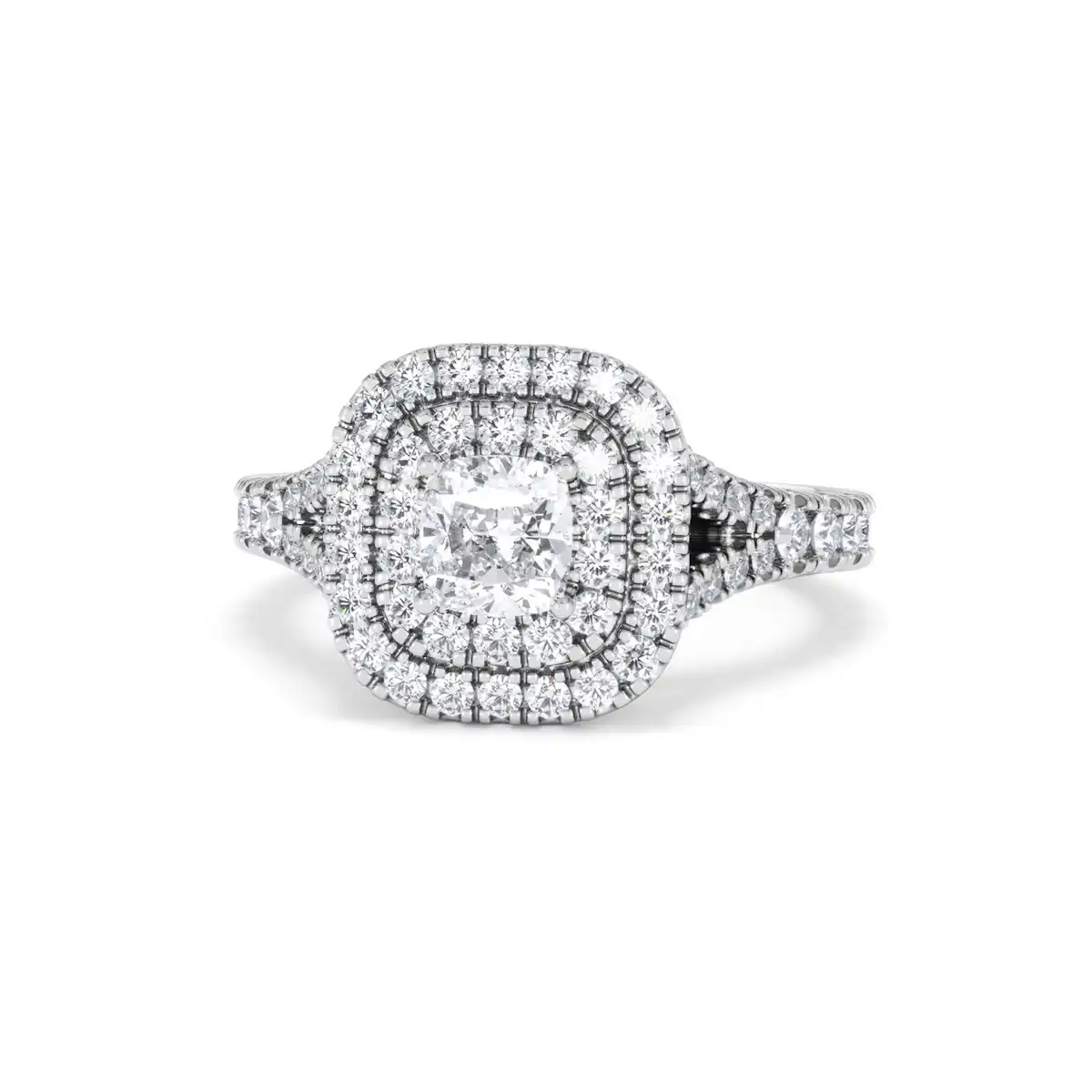Anastasia Lab Diamond Halo Engagement Ring in Platinum 1.30ct F/VS1