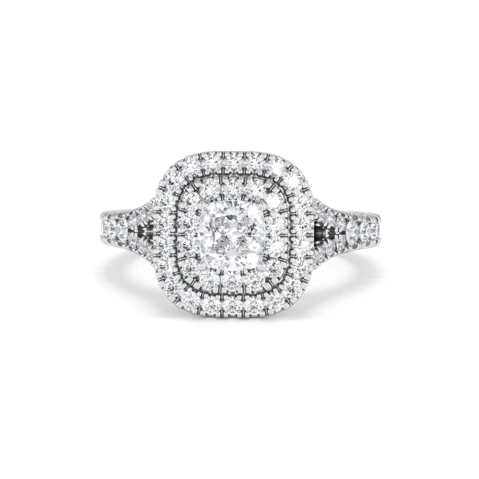 Anastasia Diamond Halo Engagement Ring in Platinum 1.30ct G/SI2