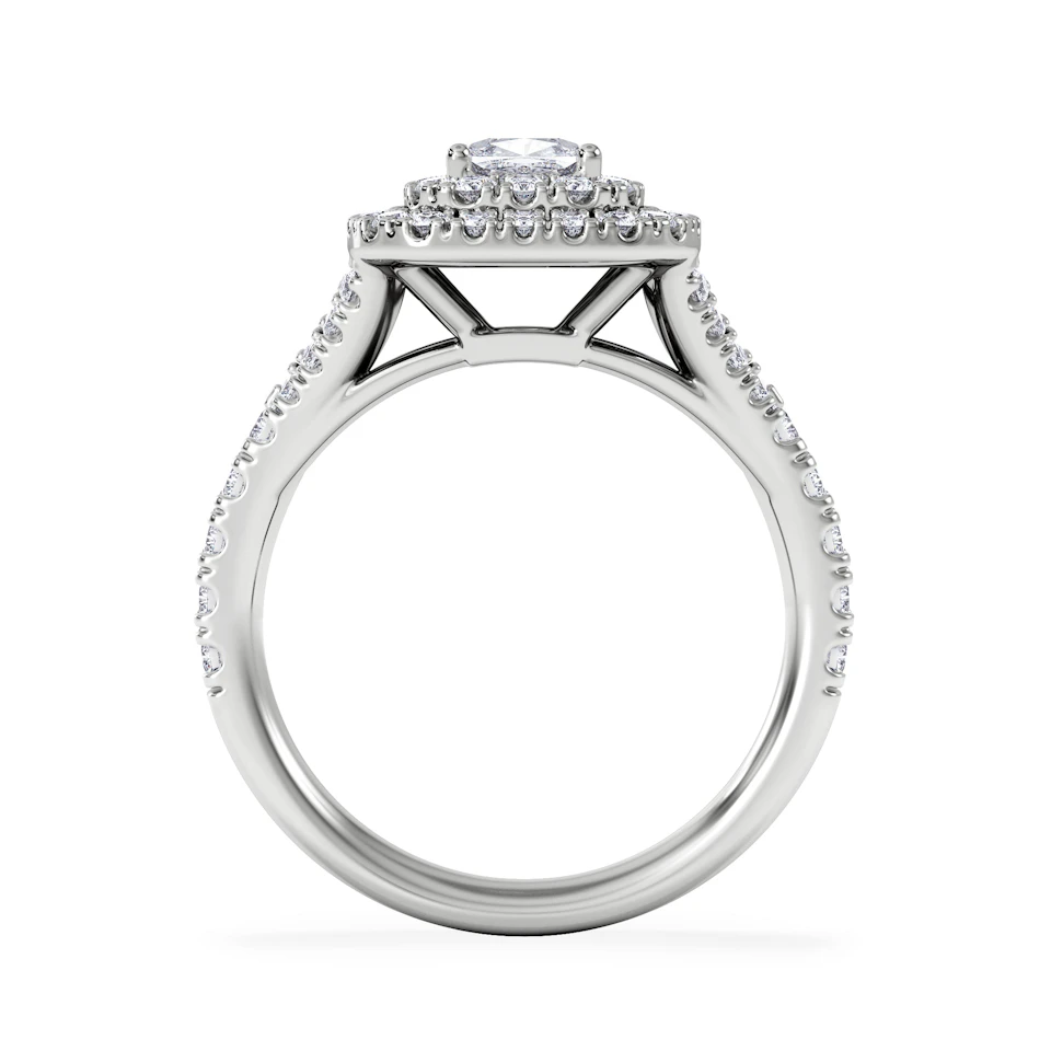 Anastasia Diamond Halo Engagement Ring in Platinum 1.30ct G/SI2