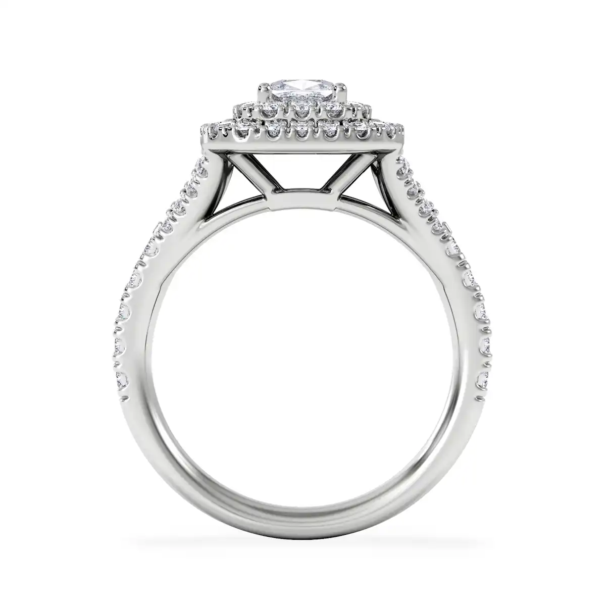 Anastasia Lab Diamond Halo Engagement Ring in Platinum 1.30ct F/VS1