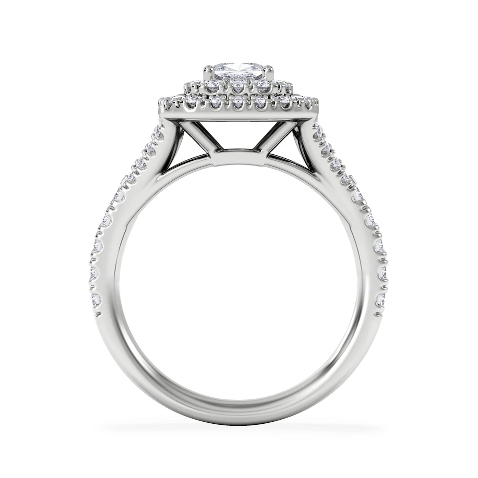 Anastasia Diamond Halo Engagement Ring 18K White Gold 1.30ct G/SI2