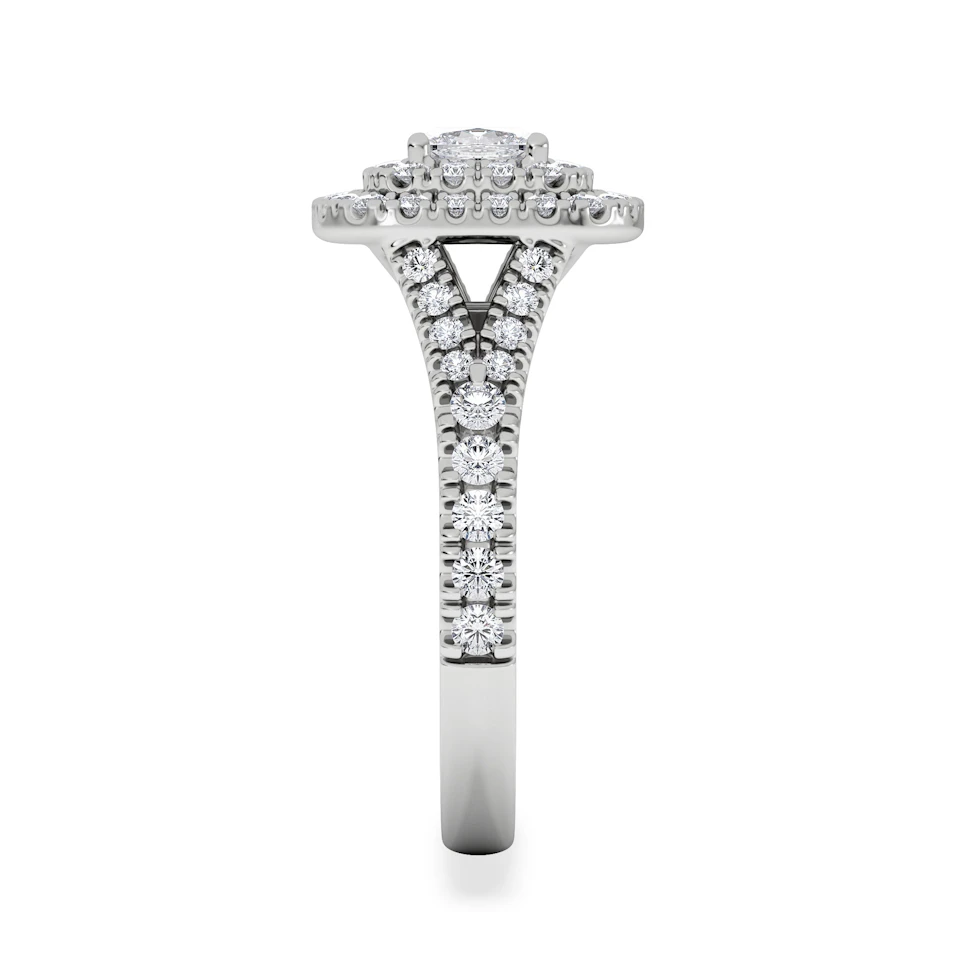 Anastasia Diamond Halo Engagement Ring 18K White Gold 1.30ct G/SI2