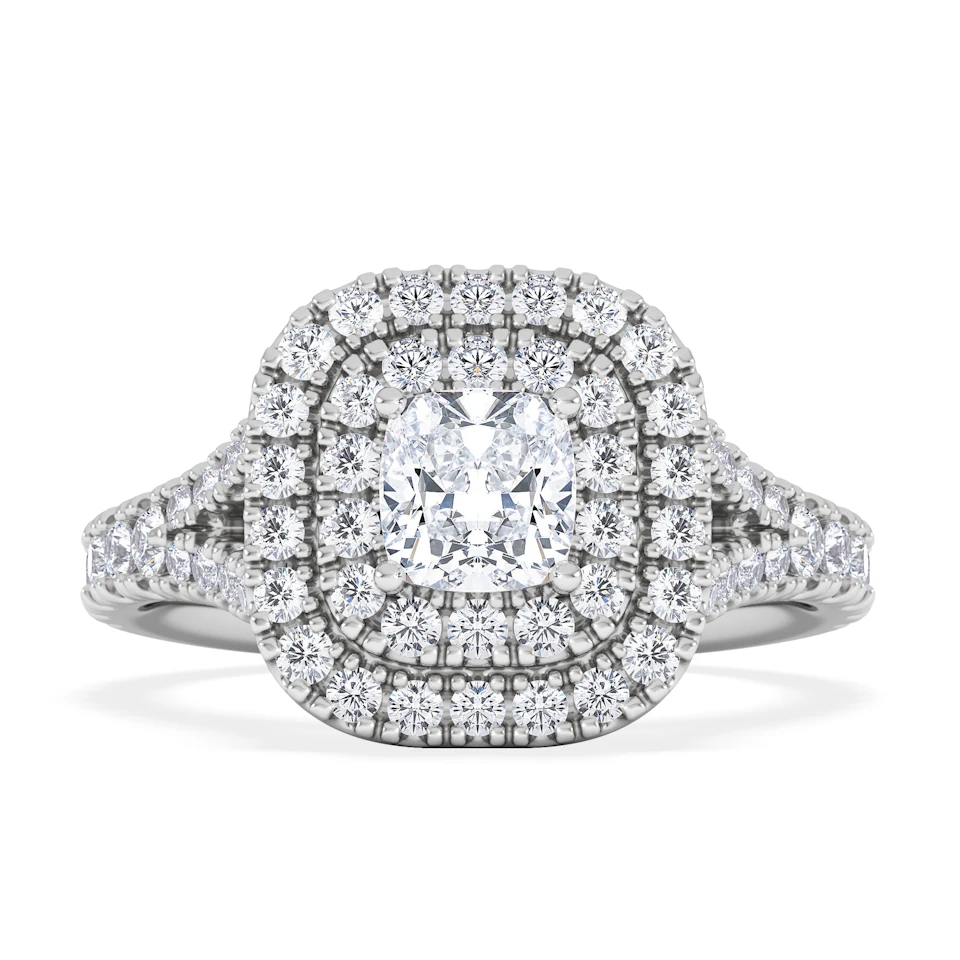 Anastasia Diamond Halo Engagement Ring in Platinum 1.30ct G/SI2