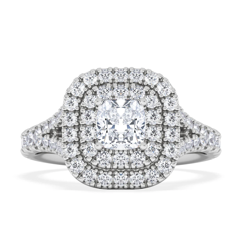 Anastasia Diamond Halo Engagement Ring in Platinum 1.30ct G/VS2