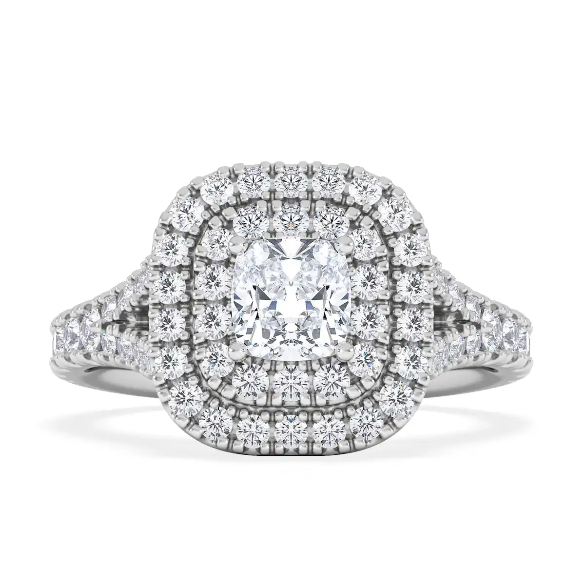 Anastasia Lab Diamond Halo Engagement Ring in Platinum 1.30ct F/VS1
