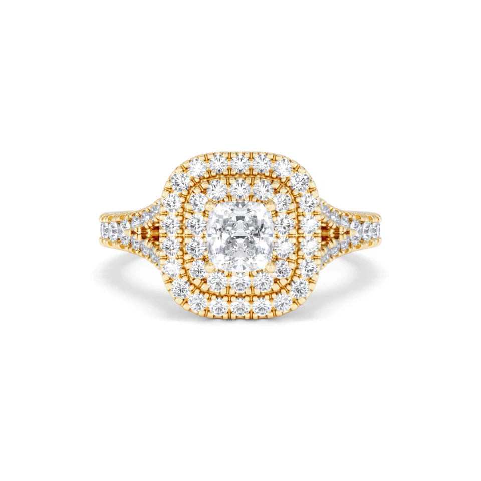 Anastasia Diamond Halo Engagement Ring in 18K Gold 1.30ct G/SI2