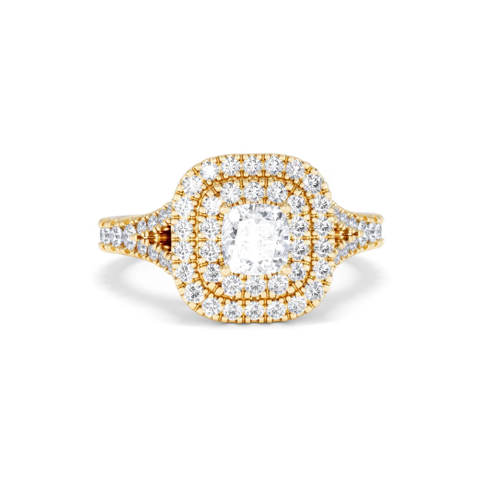 Anastasia Diamond Halo Engagement Ring in 18K Gold 1.30ct G/SI2