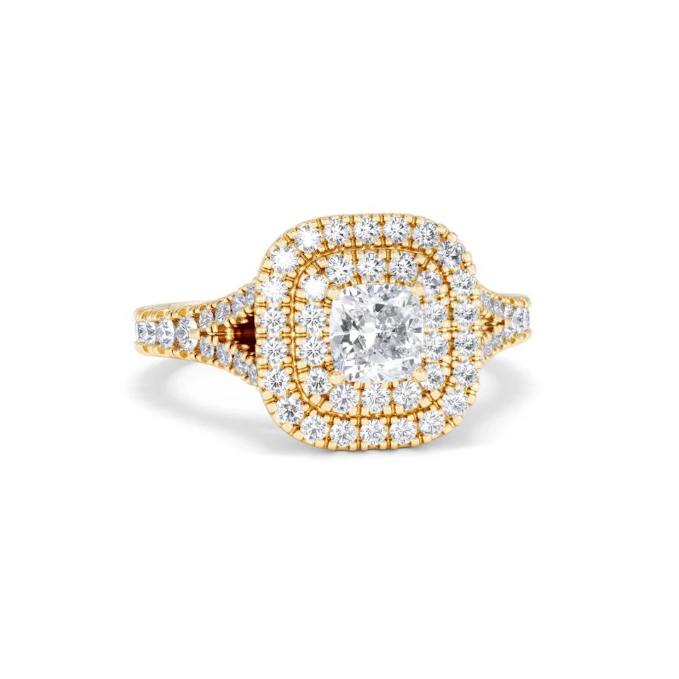 Anastasia Diamond Halo Engagement Ring in 18K Gold 1.30ct G/SI2