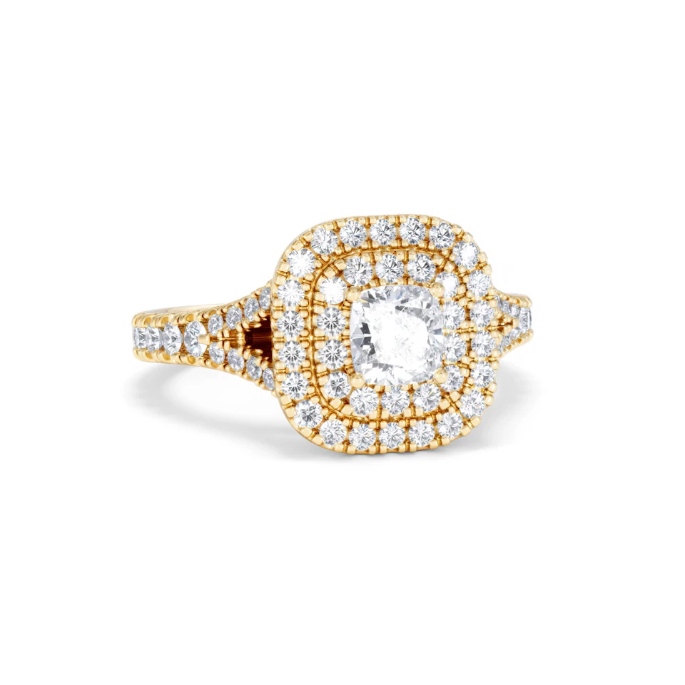 Anastasia Diamond Halo Engagement Ring in 18K Gold 1.30ct G/SI2