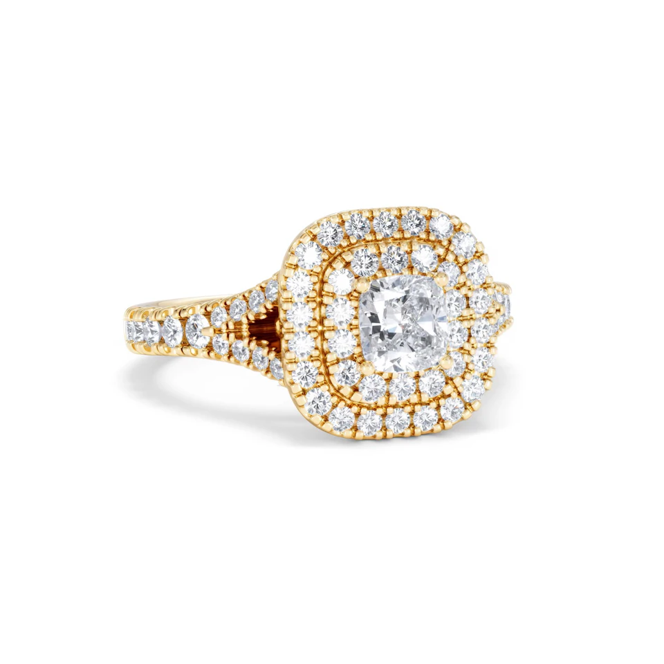 Anastasia Diamond Halo Engagement Ring in 18K Gold 1.30ct G/SI2