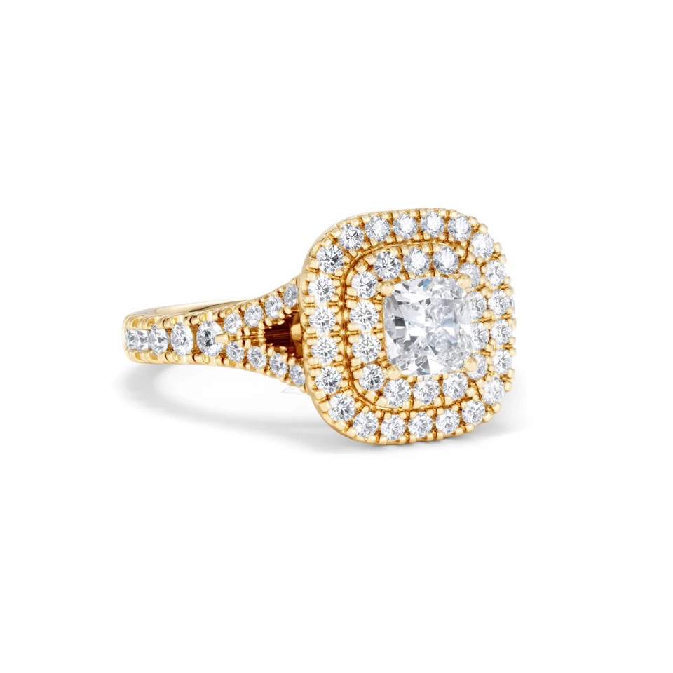 Anastasia Diamond Halo Engagement Ring in 18K Gold 1.30ct G/SI2