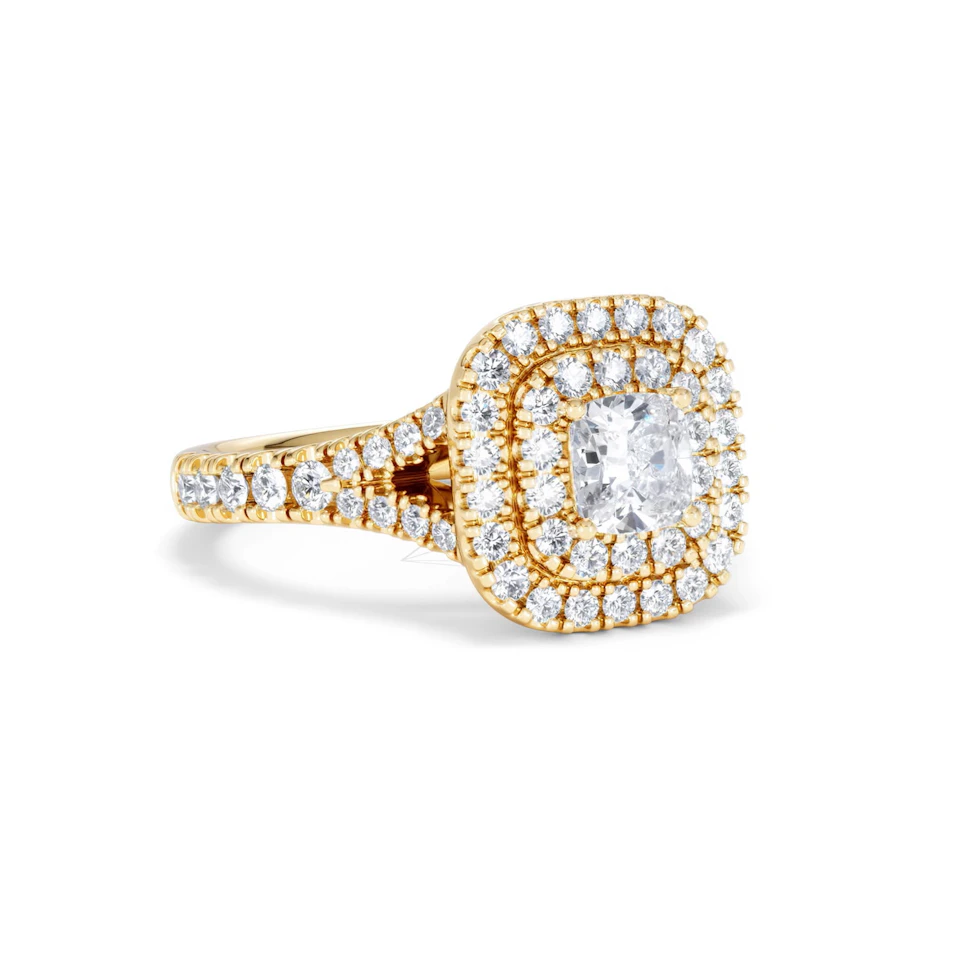 Anastasia Diamond Halo Engagement Ring in 18K Gold 1.30ct G/SI2
