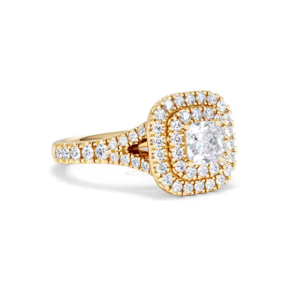 Anastasia Diamond Halo Engagement Ring in 18K Gold 1.30ct G/SI2