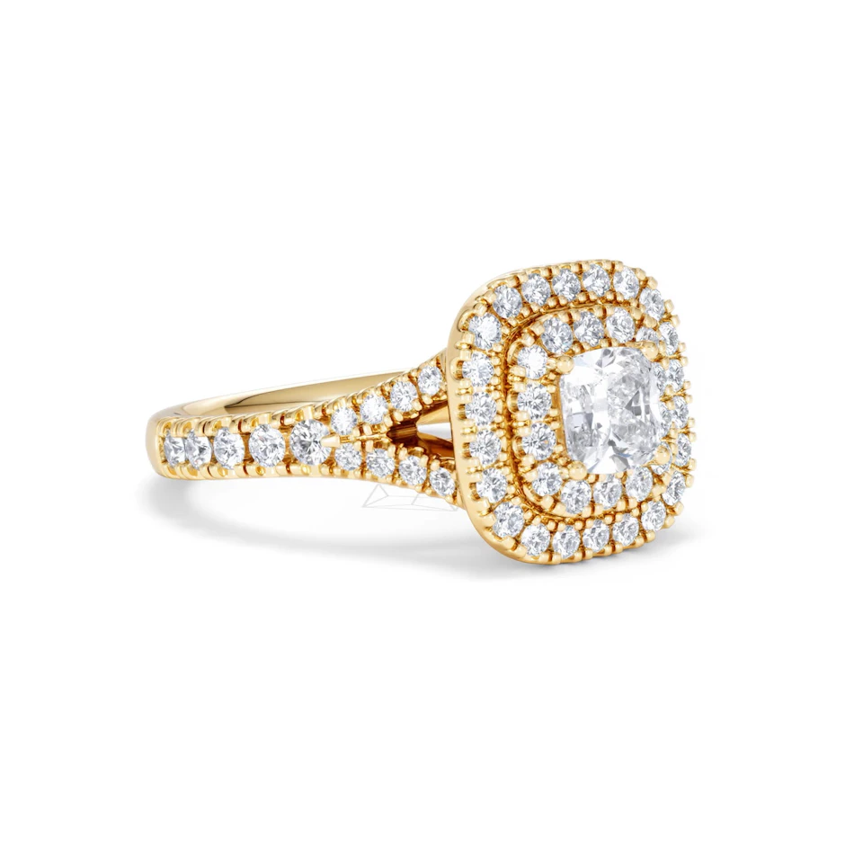 Anastasia Diamond Halo Engagement Ring in 18K Gold 1.30ct G/SI2
