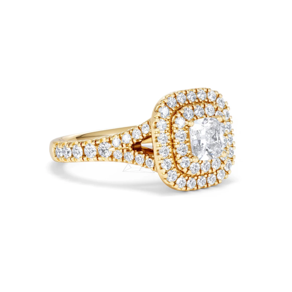 Anastasia Diamond Halo Engagement Ring in 18K Gold 1.30ct G/VS2