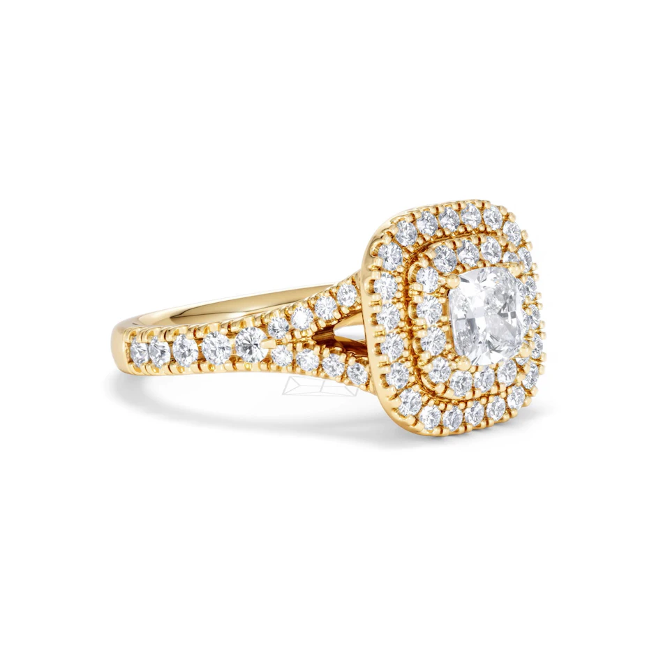 Anastasia Diamond Halo Engagement Ring in 18K Gold 1.30ct G/VS2