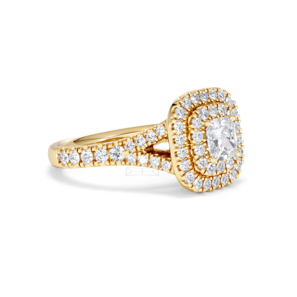 Anastasia Diamond Halo Engagement Ring in 18K Gold 1.30ct G/SI2