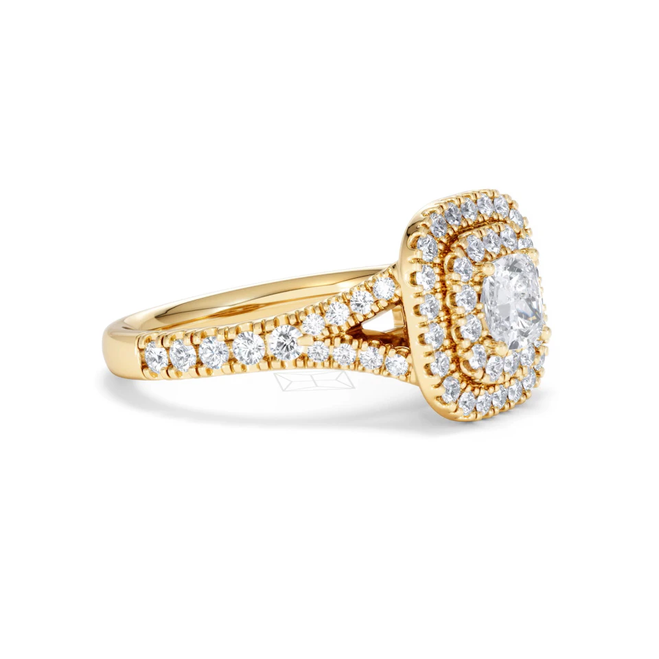 Anastasia Diamond Halo Engagement Ring in 18K Gold 1.30ct G/SI2