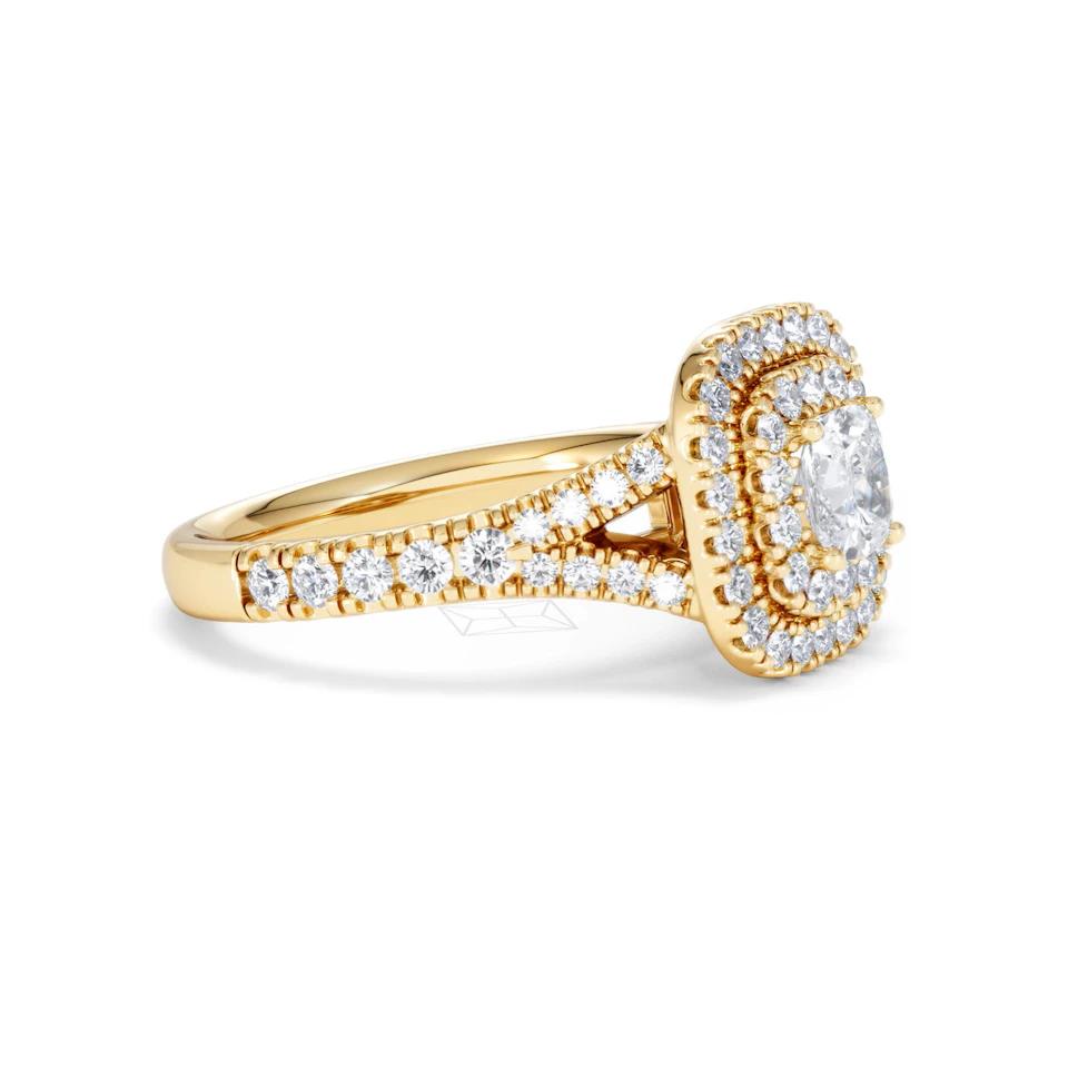 Anastasia Diamond Halo Engagement Ring in 18K Gold 1.30ct G/SI2