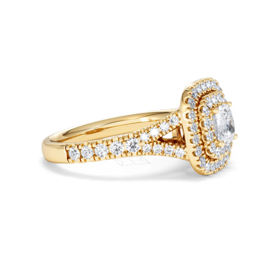 Anastasia Diamond Halo Engagement Ring in 18K Gold 1.30ct G/SI2