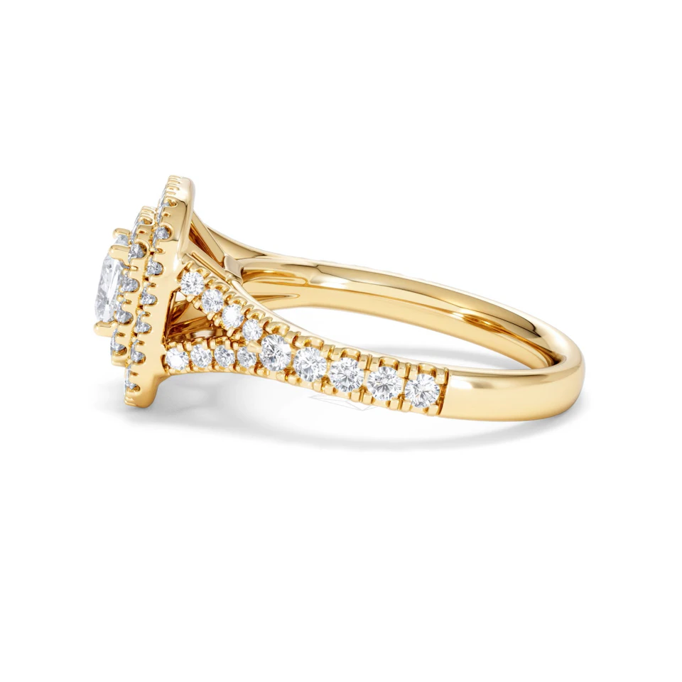 Anastasia Diamond Halo Engagement Ring in 18K Gold 1.30ct G/VS2