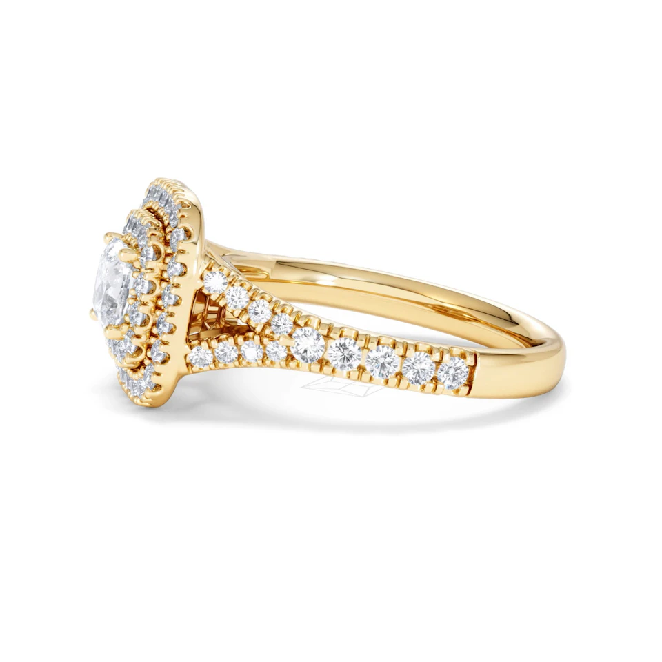 Anastasia Diamond Halo Engagement Ring in 18K Gold 1.30ct G/SI2