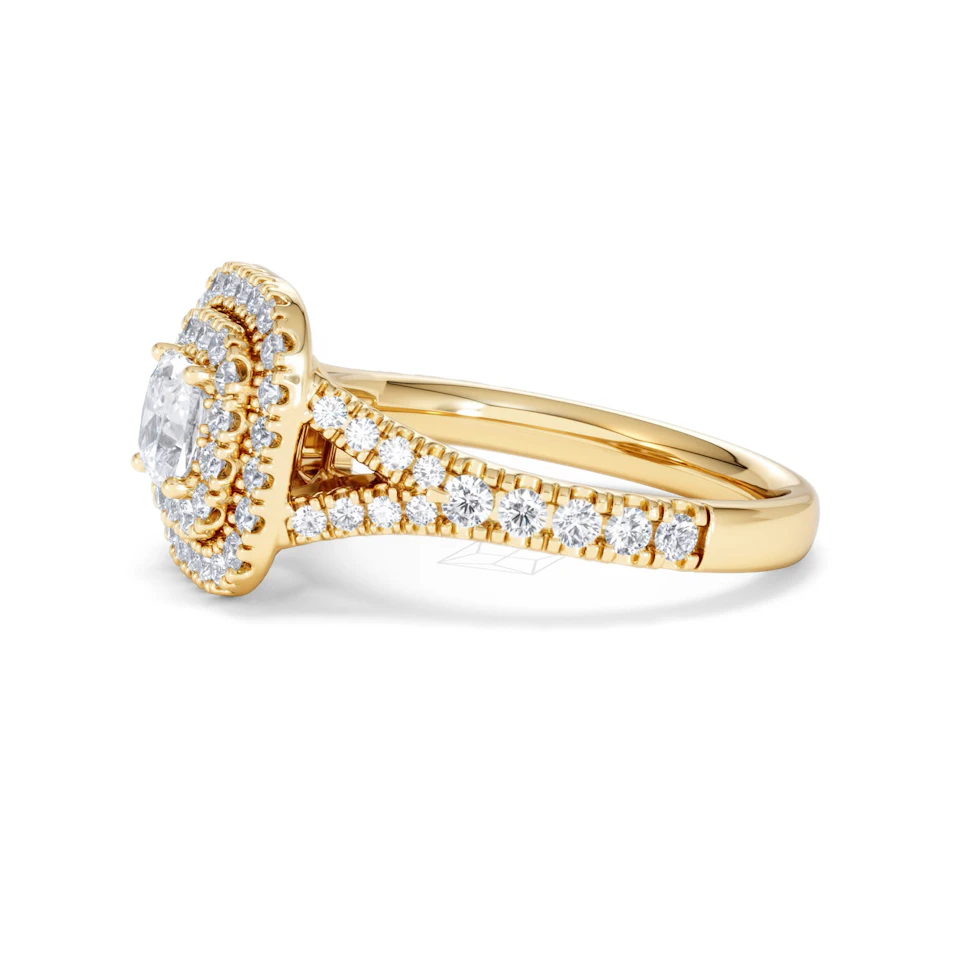 Anastasia Diamond Halo Engagement Ring in 18K Gold 1.30ct G/SI2