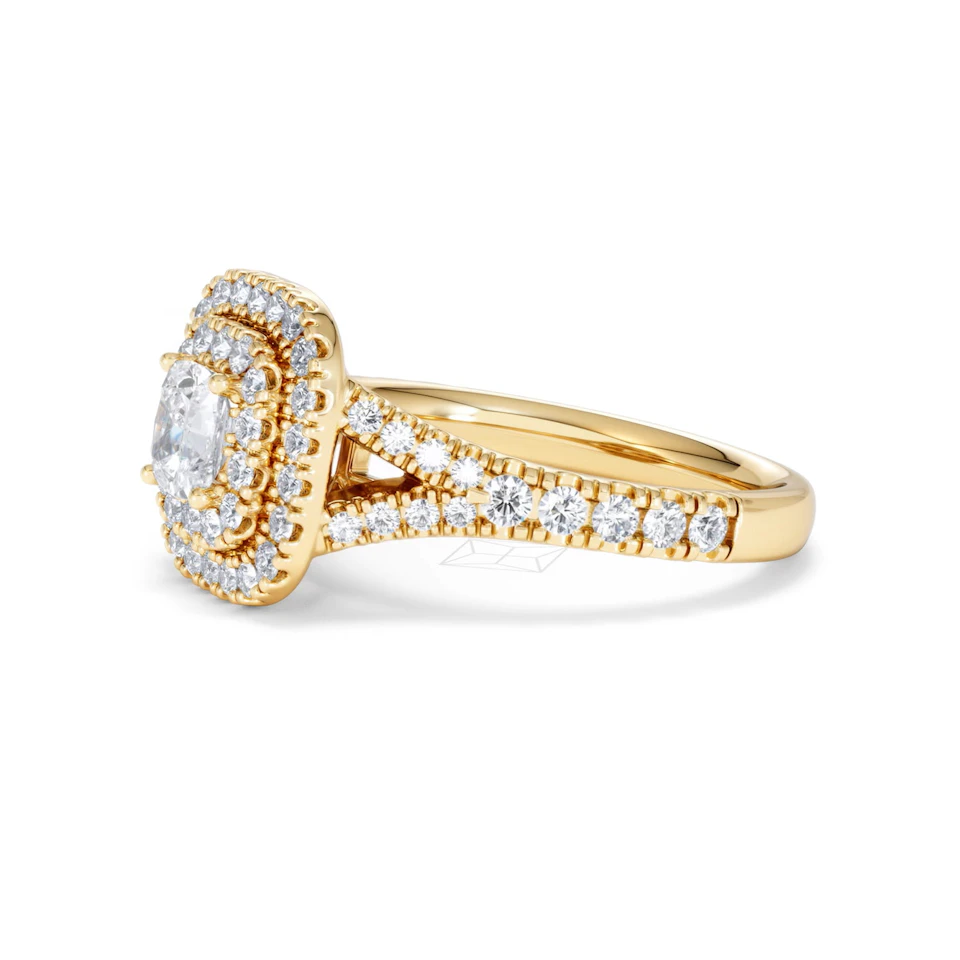 Anastasia Diamond Halo Engagement Ring in 18K Gold 1.30ct G/VS2