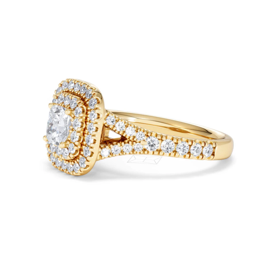 Anastasia Diamond Halo Engagement Ring in 18K Gold 1.30ct G/SI2