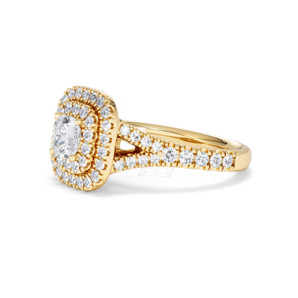 Anastasia Diamond Halo Engagement Ring in 18K Gold 1.30ct G/SI2