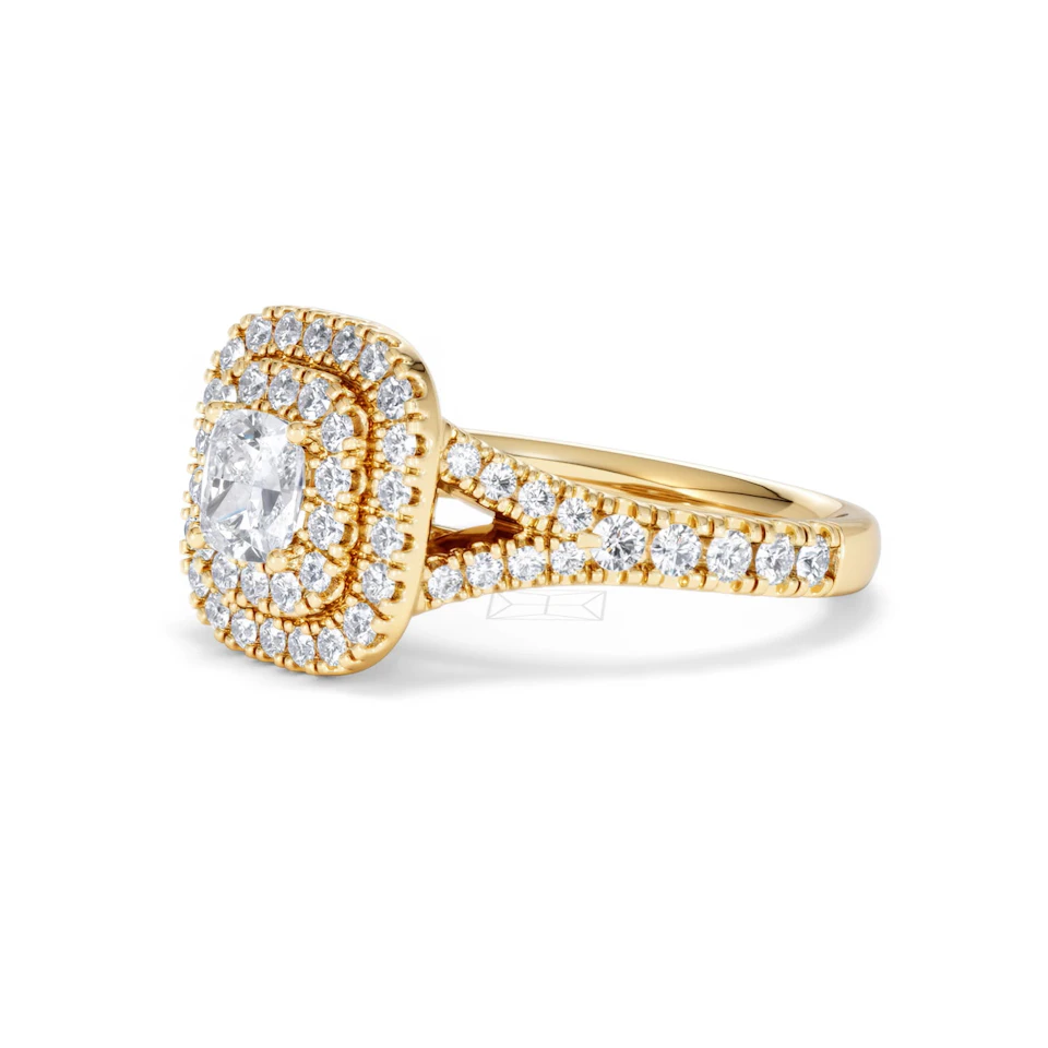 Anastasia Diamond Halo Engagement Ring in 18K Gold 1.30ct G/VS2