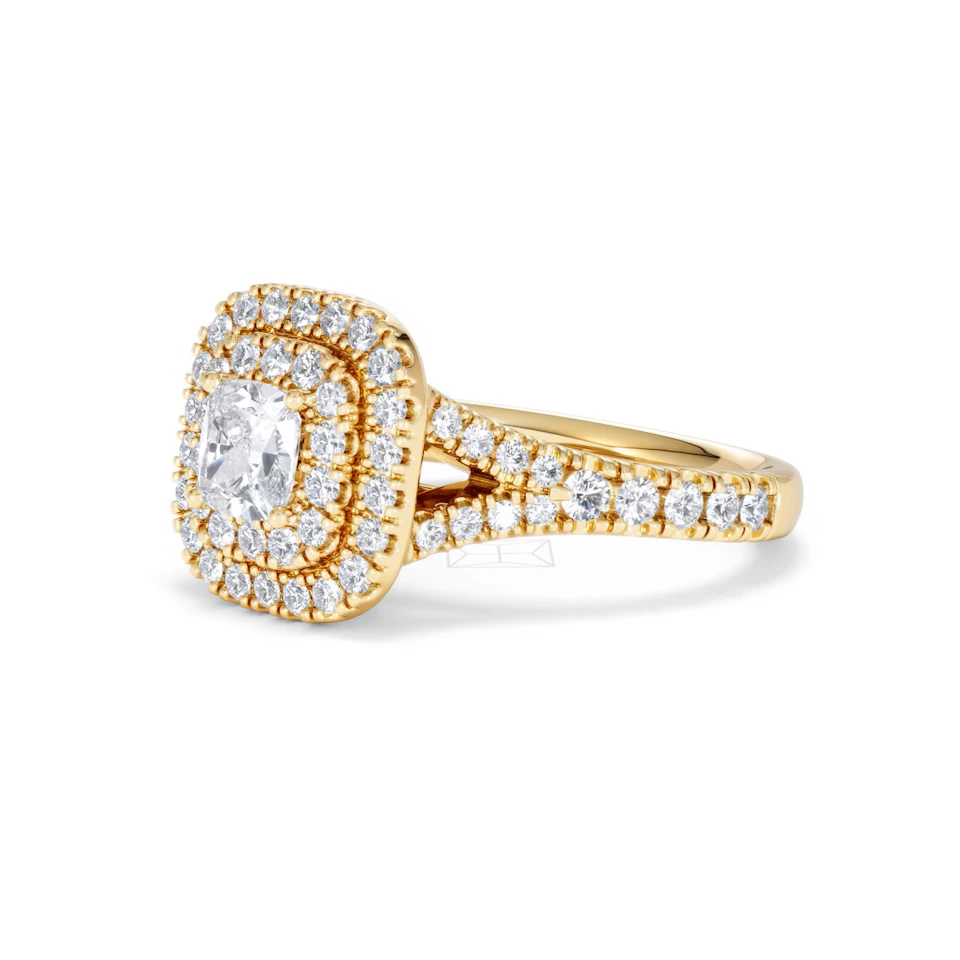 Anastasia Diamond Halo Engagement Ring in 18K Gold 1.30ct G/SI2